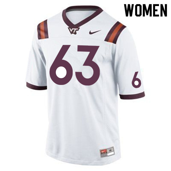 Women #63 Laurence Gibson Virginia Tech Hokies College Football Jerseys Sale-Maroon